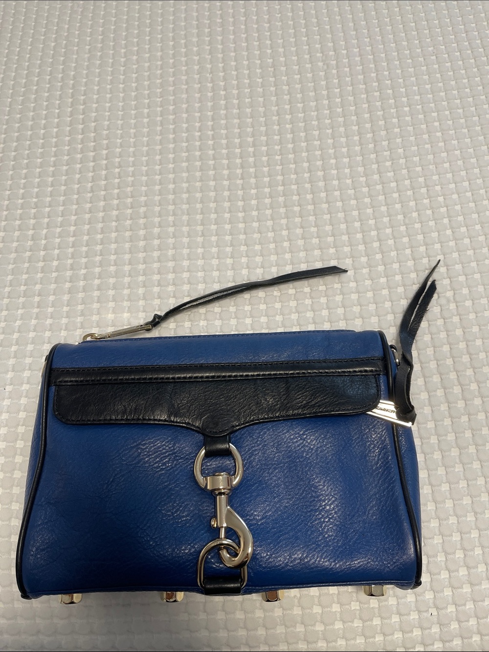 Rebecca Minkoff Blue and Black Leather Mini Mac Crossbody